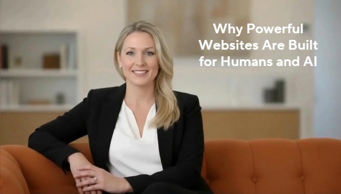 Illustration showing the difference between human website browsing and AI-driven content understanding